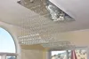 Iluminação de lustres de cristal de retangular contemporânea Ilha de chopela de chuva Luminária de teto de descarga para sala de cozinha Ilha da cozinha da sala de jantar