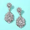 Boucles d'oreilles pendantes en gros pour femmes designer de luxe bling fleur de diamant boucles d'oreilles pendantes diamants de mode cadeau de bijoux de fiançailles de mariage