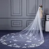 Stock Wedding Veils Pailly Luxury Cathedral Bridal Veils Appliques Lace Edge White One Lagen Custom Made Long Wedding Veil Fast S7350708
