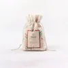 Adeing Christmas Series Pattern Candy Bag Drawstring Container för Xmas Home Party Decoration Kids Presentväska