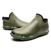 أحذية الكاحل rainboots المطاط أحذية للرجال الانزلاق على عارضة أحذية الرجال 2019 الضحلة منخفضة الشقق أحذية rainboots الأخضر الرجال