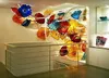 Tiffany luxo soprado vidro pendurado placas de parede lâmpadas de parede decoração Murano placa para sala de estar
