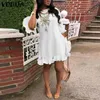 Mini Dress Woman Casual Vintage Half Butterfly Sleeve Party Dress 2019 Summer Sundress Bohemian Vestidos Plus Size Robe