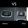 Car Carbon Fiber Center Console One-Click Button Start Naklejka Dekoracja Pokrywa do Volvo XC60 S60 V60 V40 Akcesoria wnętrza