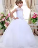 Off Shoulder A-Line Girls Pageant Dresses Infant Special Occasion Skirts Toddler Tutu Birthday Prom Party Short Beaded Rhinestone