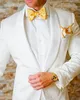 Handsome Embossing Groomsmen Shawl Lapel Groom Tuxedos Men Suits Wedding/Prom/Dinner Man Blazer(Jacket+Pants+Tie) 233