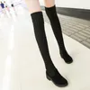 Hot Sale- over knee boots female flat stretch wool sweater socks boots women autumn winter long tires student shoes College style