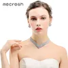 Mecresh Crystal Bridal Boda Joyas Conjuntos Collar Granos Africanos Color Plata Rhinestone Womensets Compromiso