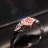 Choucong Lovers Heart ring Pink 5A zircone Crystal 925 sterling silver Fedi nuziali di fidanzamento per le donne Gioielli di moda