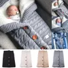 Neugeborenes Baby Winter warmer Schlafsäcke Säuglingsknopf Strick -Wickel Wrap Wickeln
