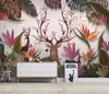 3d behang Nordic Tropical Plant Elk Banana Leaf Moderne Minimalistische Decoratieve Interieur Achtergrond Muur HD Mooi Muurdocument