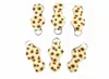 Batom Holder Neoprene Chaveiro Caso Favor Esportes Impresso Chapstick Suportes Leopard Keychian Envoltório Lip Cover Party Gift 72 Designs YFA2977