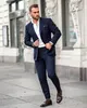 2019 Novios Esmoquin Trajes de padrinos de boda Solapa en pico El mejor traje de hombre Boda Hombres Blazer de doble botonadura Vestidos de baile por encargo (chaqueta + pantalones)