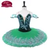 Costumi tutù di balletto professionale per adulti verde scuro Tutù di pancake Abbigliamento da palco per balletto Gilrs Competition Dancewear Women Performance Ballet Dress