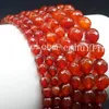 5 Fios Fine Cut Facetada Natural Carnelian Gemstone Solta Pérolas Centro Broca Em Forma de Ágata Vermelha Tamanho 6mm 8mm 10mm Para Design de Jóias