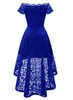 Ny ankomst landstil av axel Hi-Lo Short Sleeve Formell Cocktail Dress Beach Main of Honor Dress for Wedding Party Prom