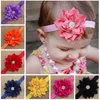 13 Farben Baby Jungen Mädchen Blumen Stirnband Chiffon Kopfbedeckung Strass Band Perlen Haarbänder Mode Haarschmuck