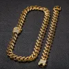 Erkekler buzlu zincirler kolye hip hop takı altın gümüş elmas Miami Küba link zinciri kolye