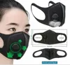 Maschera per il viso designer con valvole di respirazione filtro aria lavabile maschera per adulti riutilizzabili spugna maschera protettiva nera con imballaggio