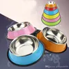 Ciotola per cani standard in acciaio inossidabile cucciolo cibo per gatti o piatto per acqua potabile stampa di vernice ciotola per cani antiscivolo Forniture per cani Teddy SZ512
