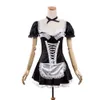 Wholesale-Women French Maid Cosplay Costume Sexy Halloween Outfits 6XL Plus Size Room Service Maid Cosplay Black Uniforms Outfit