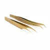 2PCSLOT Eyelash Extension Tweezer Stainless Steel Feach Extension Extension Extensions Tweezers رمز قضيب Tweezers8480155