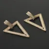 Nouveau créateur de mode à la mode exagéré en diamants en diamant Bohême Boîte d'oreilles en triangle géométrique pour femmes Gold D6