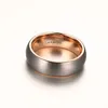 Unisex 6 mm rosévergoldeter Wolframcarbid-Ring, zweifarbiger Ehering257W