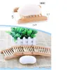Porte-savon en bois LOGO personnalisé sculpté savons plats vente en gros boîte de support en bois Nanzhu supports faits à la main