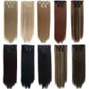 Long Straight Hair Extension 24 Inches 6 Pcs A Set 16 Clips In On Hair Extensions Heat Resistant Synthetic Hairpiece