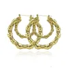 Luxury Jewelry Multiple Shapes Ethnic Large Vintage Gold Plated Bamboo Hoop Earrings for Women 9 Modes free choice GB1422