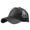 2019 Mädchen-Kappe Messy Buns Trucker Plain Baseball Visor Cap Unisex Glitter Hat Petten für Männer Cappellini Herren #XP1513071