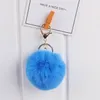 Pompom chaveiro bola de pele chaveiro brinquedos de pelúcia para crianças meninas macio coelho artificial pendurar sacos pingente bolsa carro chaveiro acces1082220