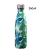 24 colors cartoon print water bottle Insulated Stainless Steel Water Bottles outdoor camping sports drinking flask cola shape wine mug cups