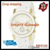 100% ORIGINAL JAPON MOUVEMENT DROP Nouveau MK5145 MK5191 MK5423 Ladies Runway Chronograph Silicone Steel Watch214Q