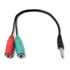 Splitter Kopfhörerbuchse 3,5 mm Stereo Audio Y-Splitter 2 Buchse auf 1 Stecker Kabeladapter Mikrofonstecker für Kopfhörer