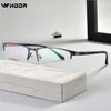 Montures de lunettes optiques pour hommes d'affaires ultra-légers pour la myopie, monture de lunettes de Prescription à charnière en métal TR demi-monture F613