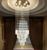 Modern Luxury LED lustres K9 Crystal Lamps Rotary staircase chandelier Living room villa lobby Lights For Chandeliers LLFA
