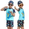 Kids Swimsuits Baby Bathing Suit Wetsuit Boys Cartoon Dinosaur Swim Caps Swimming Trunks Girl Diving Suit Sunscreen Swimwear Surf Suit B5697