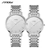 SINOBI SET Couple Watches Top Luxury Quartz Mans Watch Stainless Steel Band Ultra-thin Quartz Time Wristwatch reloj mujer