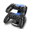 DUAL Nouvelle arrivée LED USB ChargeDock Docking Cradle Station Stand pour sans fil Sony Playstation 4 PS4 Game Controller Charger Free Ship