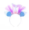 Hot Rainbow Mermaid Headband Princesa Mesh Yarn Shell Flor Animal Hairbands Hair Festa de festa de festa de festa GB1060