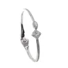 Partihandel - Bröllopsförlovning Öppet Manschett Bangle Mode Smycken Bröllopsgåva Elegans Kvinnor Ladies Present CZ Diamond Sparking Armband