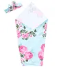 En stock INS Mantas para bebés Traje Cálido Mantas de algodón Diadema Infantil Pañales Flor Digital Sábana para bebé Saco de dormir 80 * 65 cm BY0826