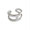 Koreańska moda warstwowa 925 srebrne pierścienie dla kobiet otwarty palcem pierścień żeńskie pierścionki zaręczynowe