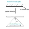 LED Gabinete Luzes USB bateria de lítio recarregável lâmpada sem fio Sensing Corpo de Luz Bar Magnetic Faixa de Wall Light Gabinete Wardrobe Lamp