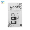 6000 set di 4 in1 Noosy Nano Sim Card Adapter + Adattatore per schede Micro Sim + Adattatore per scheda SIM standard + Ago per scheda SIM
