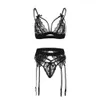 Womens Sexy Lingerie Set Hot Nieuwe Sexy Lingerie Vrouwen Ondergoed Nachtkleding Kant Bra Slipje G-String Kouseband Set # P35