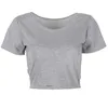 Katoenen vrouwen T-shirts O Hals Sexy Crop Top Korte Mouw Tops Shirt Dames Korte Stretch Basic T-shirt