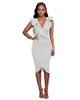 Sexy V-Neck Ruffle Sleeveless Womens Party Dresses 2019 New Summer Women Irregular Midi Solid White Dress Robe Vestido De Festa